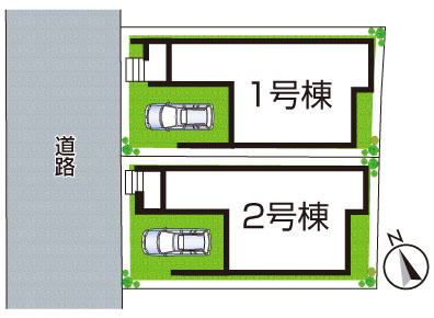 明石市大道町　第1期　新築一戸建ての区画図|全2区画