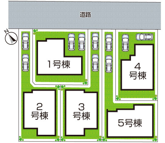 堺市西区浜寺諏訪森町西　第4期　新築一戸建ての区画図|全5区画