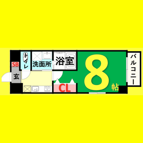 ベクヴェーム・ラウム　名古屋市賃貸　仲介手数料無料の間取り