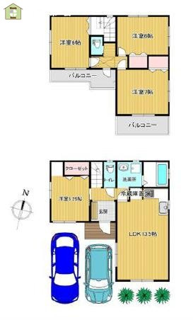 春日部市緑町1丁目　中古一戸建ての間取り