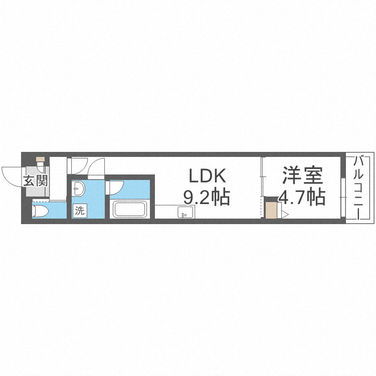 東大阪市菱屋東１丁目のハイツの間取り