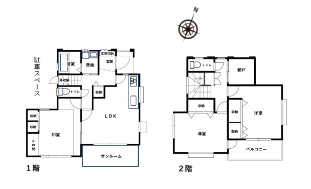北本市中丸1丁目　中古戸建の間取り|北本市中丸1丁目　中古戸建・3SLDK・土地面積115.17m2・建物面積89.97m2