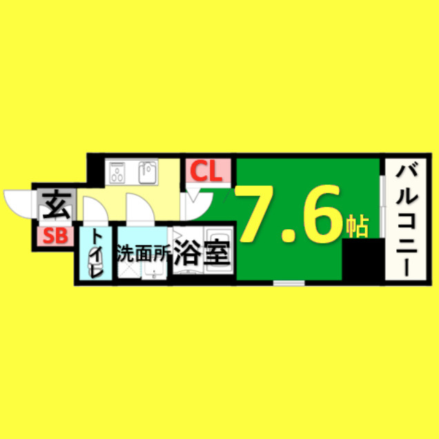 エスリード栄ラ・ヴィ　名古屋市賃貸　仲介手数料無料の間取り