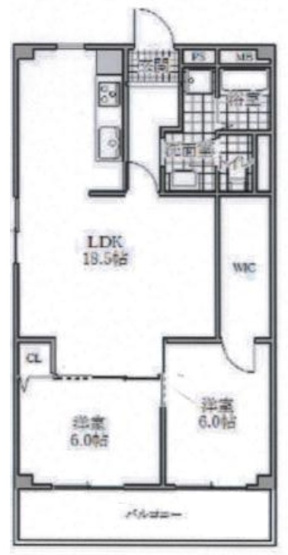 【間取り】 | 財形第３新大阪ハイツ | 最上階・角部屋・ＬＤＫ１８.５帖・ウォークインクローゼット有・全居室６帖以上確保