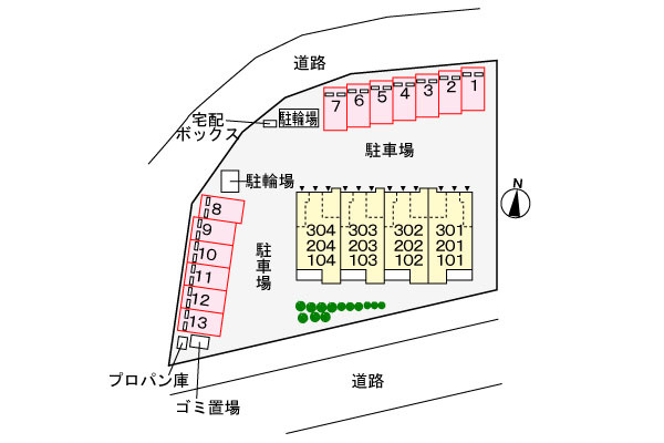 ベル　ビューの区画図|駐車場