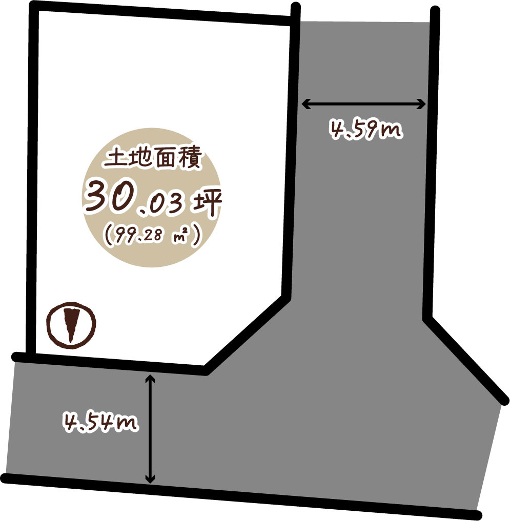 滝ノ町２丁目　建築条件無し土地