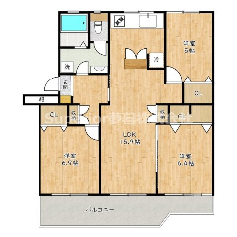 大津市打出浜の中古マンションの間取り
