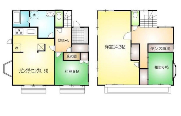 秦野市南矢名　中古戸建の間取り