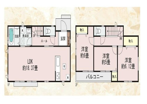 【横浜市泉区中田東2丁目21-14全4棟新築戸建て】★仲介手数料無料★（東中田中学校・中田中学校）の間取り