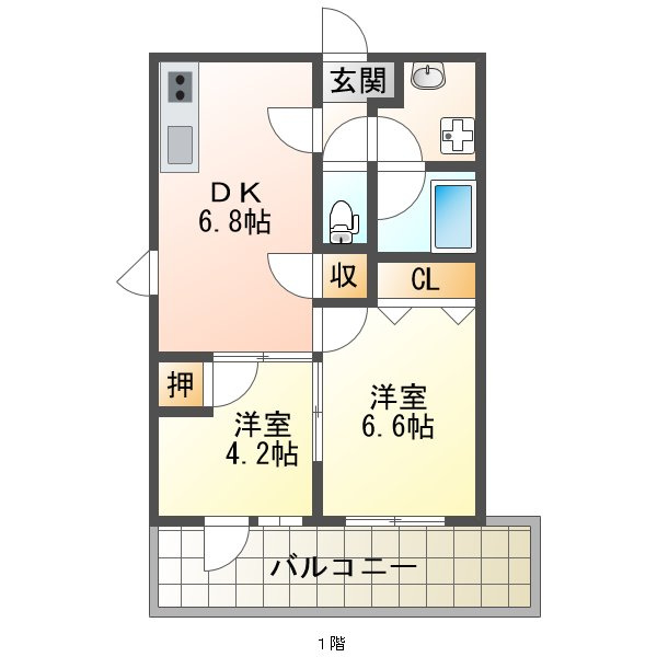 ベリーマンション出水の間取り