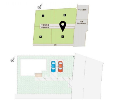 鴻巣市屈巣　新築一戸建て　4区画　03の区画図|3号棟