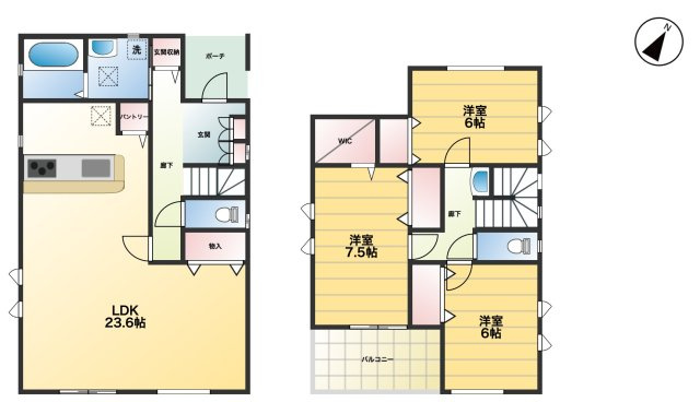 【間取り】 | 加須市北下新井　中古戸建