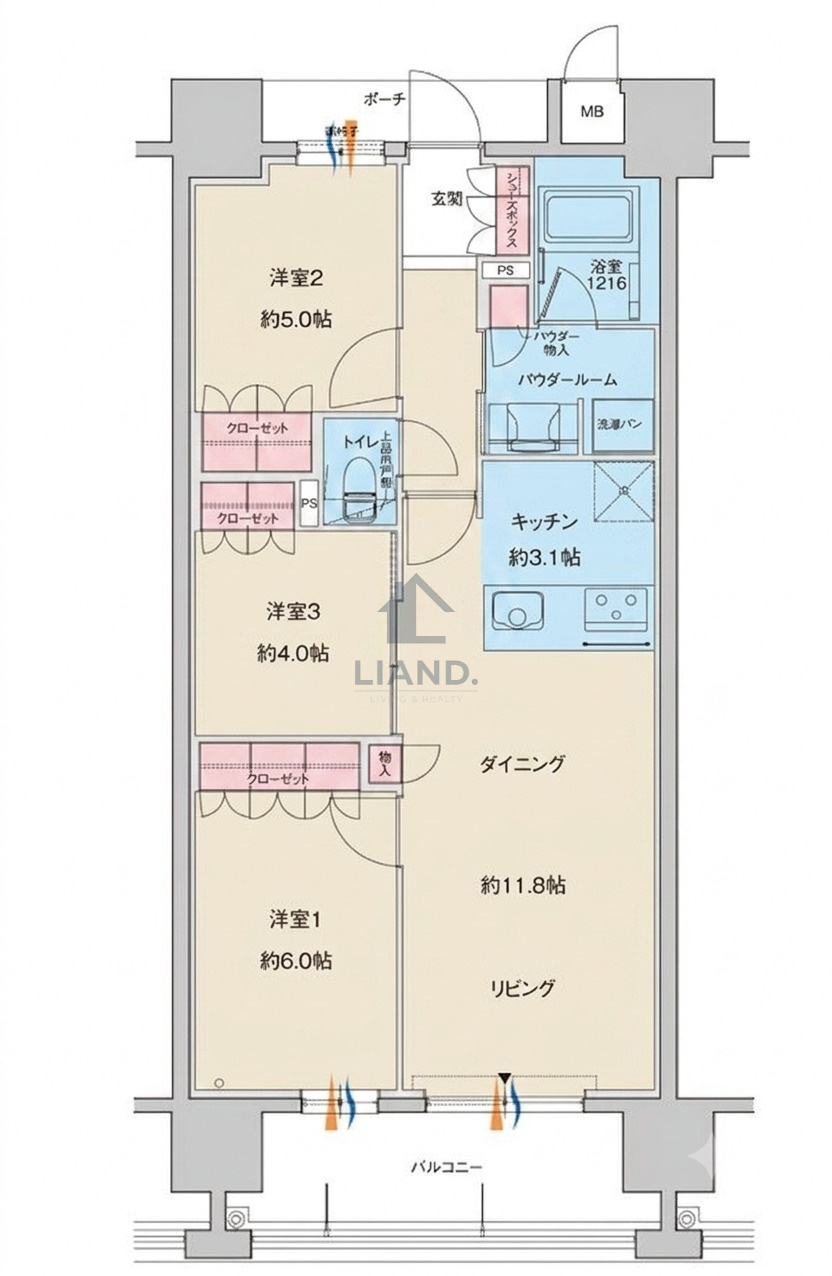 ＭＪＲ博多ザ・レジデンス　住吉小学校区の間取り|ＭＪＲ博多ザ・レジデンス
