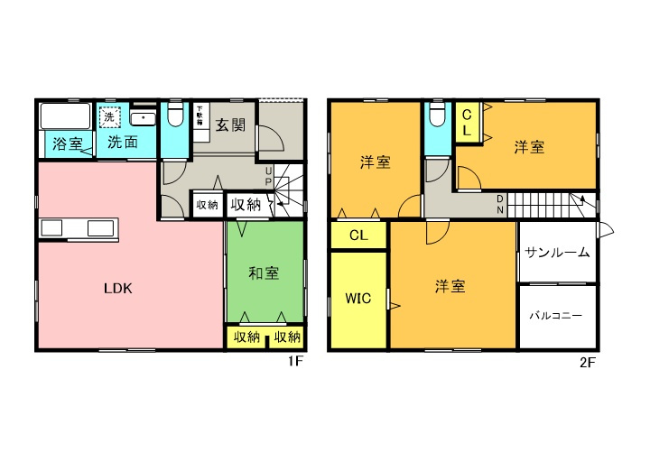 敦賀市ひばりヶ丘中古住宅Tの間取り