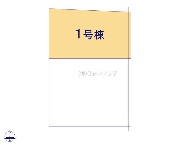 仲介手数料無料）稲沢市祖父江町第３　１号棟の区画図