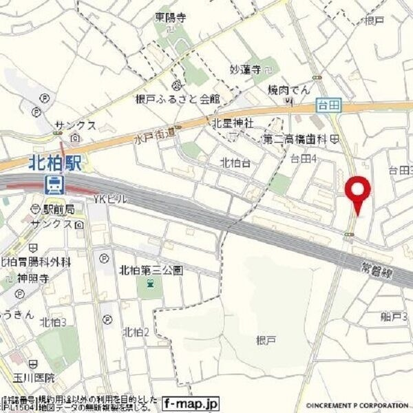 ニューファミリー北柏B棟の地図
