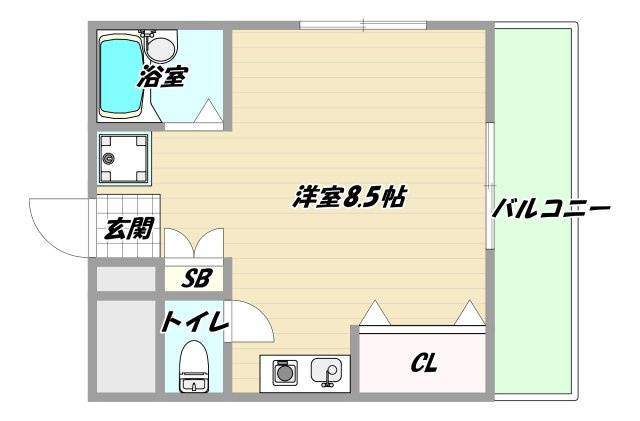 大阪市淀川区西三国２丁目の賃貸マンションの間取り