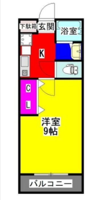 熊本市中央区国府３丁目の賃貸マンションの間取り