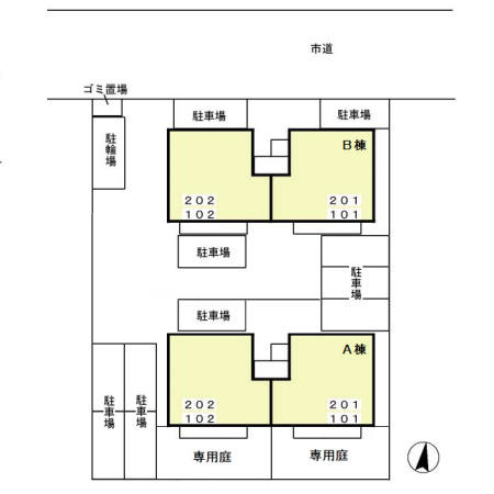 シャトレー　B棟の区画図
