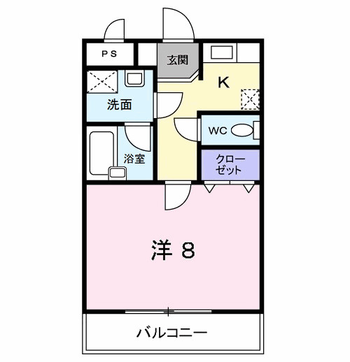 熊本市中央区黒髪５丁目の賃貸マンションの間取り