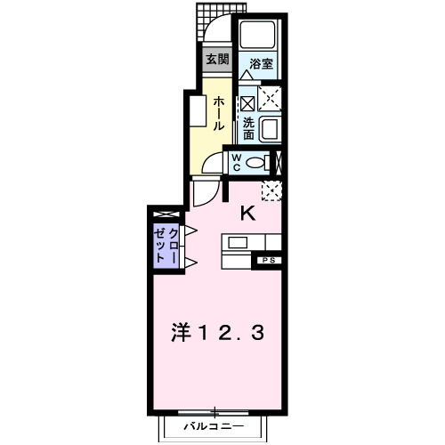 熊本市北区清水亀井町のアパートの間取り