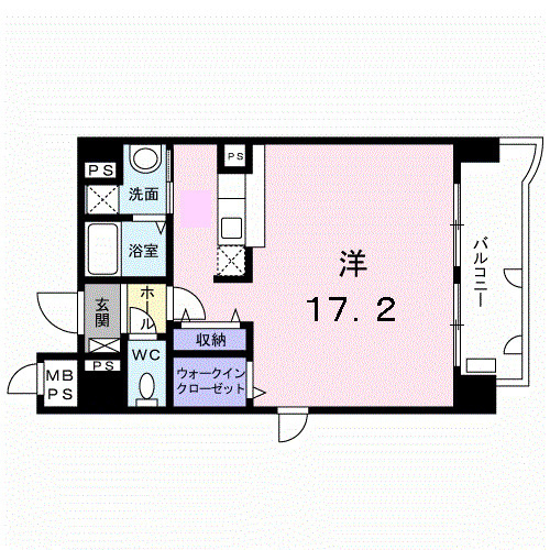 熊本市中央区新町４丁目の賃貸マンションの間取り