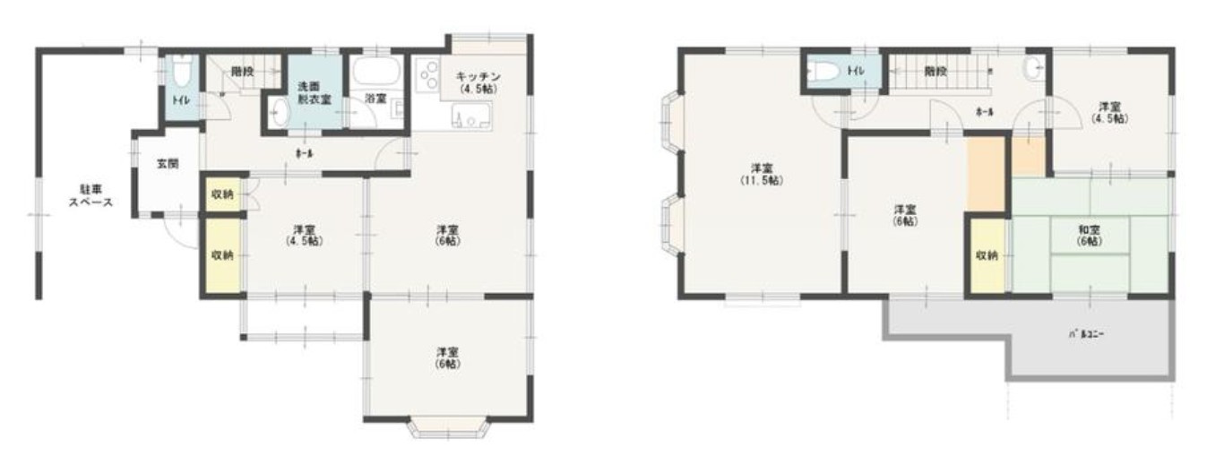 【中古戸建】高崎市高関町の間取り|■間取り図｜敷地面積：115.58（約34.96坪）　建物面積：128.70（約38.93坪）