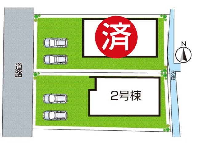 ●3(土)4(日)現地案内可能！　大和郡山市小泉町　第25期　新築一戸建ての区画図|全2区画