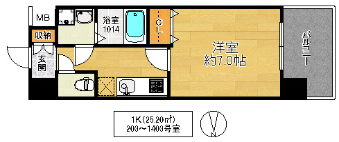 大阪市鶴見区鶴見４丁目の賃貸マンションの間取り