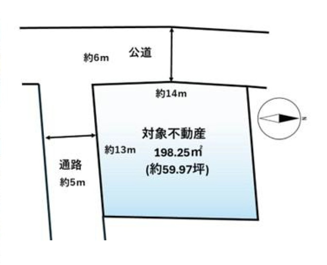 加古川市西神吉町岸（全２区画）土地2号地の土地図|2号地　敷地約60坪です。