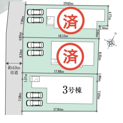 鶴ヶ島市中新田新築平屋戸建の区画図