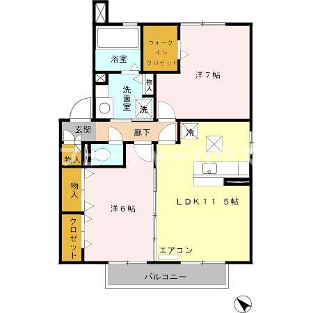 パークヒルズ　Ａの間取り