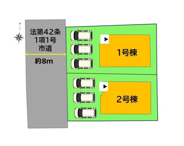 福岡市南区老司3丁目第6-2棟（2号棟）の区画図|配置図（2号棟）