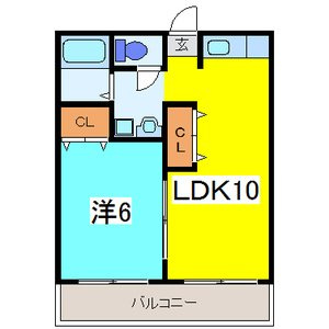 熊本市東区江津１丁目の賃貸マンションの間取り