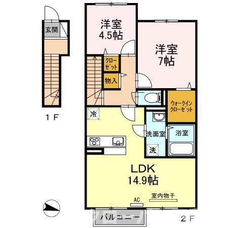 フォンテーヌ金倉 Ｃ棟の間取り