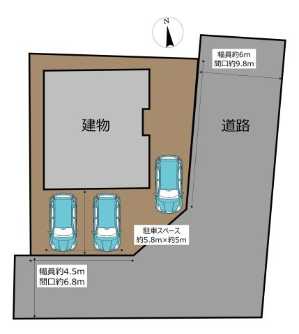 中古戸建　郡山市富田町字音路　富田東小・富田中の区画図|駐車スペース3台可能です！（車種による）