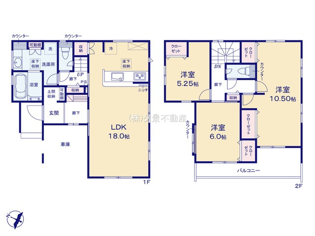 《仲介手数料無料》白岡市篠津1937-1新築一戸建てブルーミングガーデンの間取り