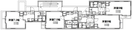 フラッティ丹波口の区画図