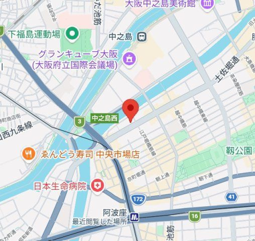 URBANFLATS中之島の地図