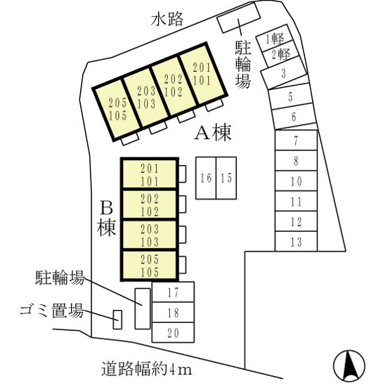 【区画図】 | フローラ岡本　Ａ棟