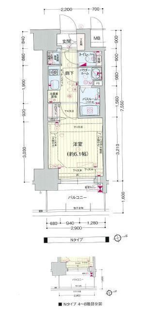 プレサンスジェネ新神戸ステーションフロントの間取り