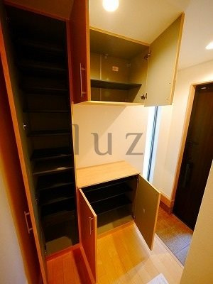 南軽井沢戸建の玄関|収納の多い玄関スペースです。