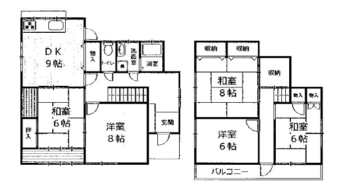 生駒台南貸家の間取り