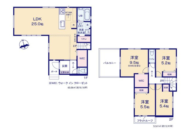 福岡市南区老司1丁目第6-1棟（1号棟）　の間取り|全居室収納付きで便利です。