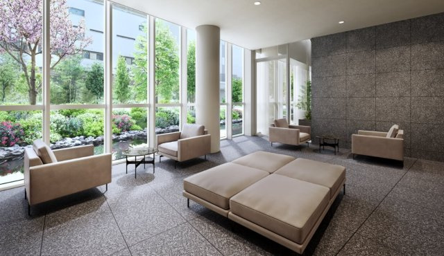 ジオタワー大阪十三　十三小学校のロビー|ジオタワー十三　ロビー