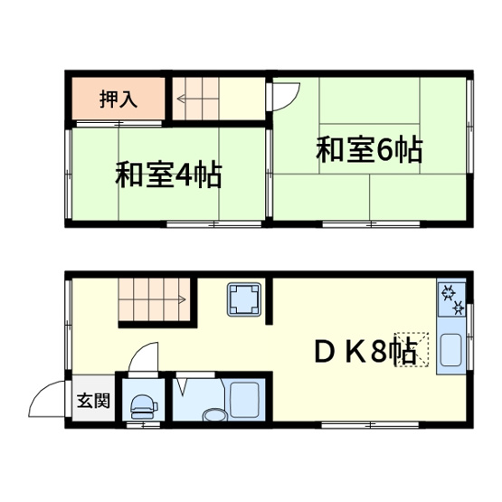 【間取り】 | 安岡寺町5丁目貸家B