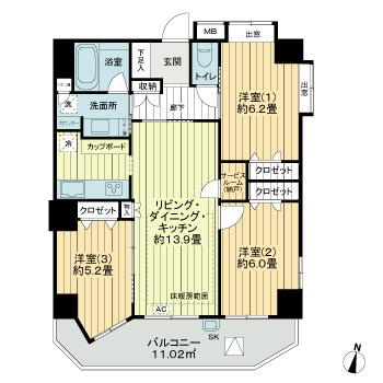 日神パレステージ板橋滝野川の間取り
