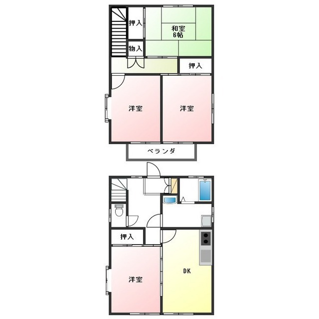 岐阜市野一色２丁目の一戸建ての間取り