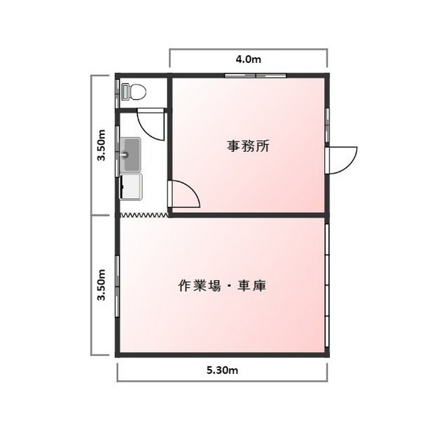 岐阜市柳津町北塚５丁目の事務所の間取り
