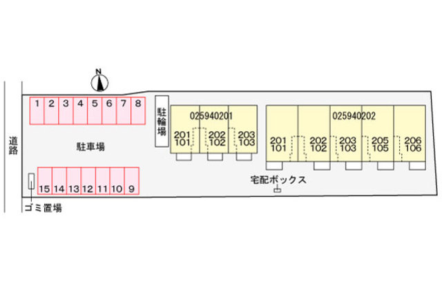 マリオ今国府町Aの駐車場